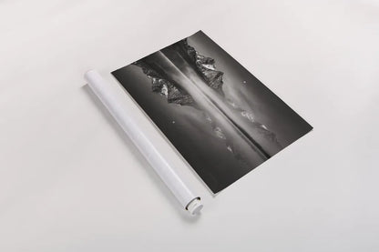 Moonset on McGown Peak by Alan Majchrowicz. shown as a rolled paper print. Available as archival giclee rolled canvas, fine art paper, or poster print. SKU 64541i.