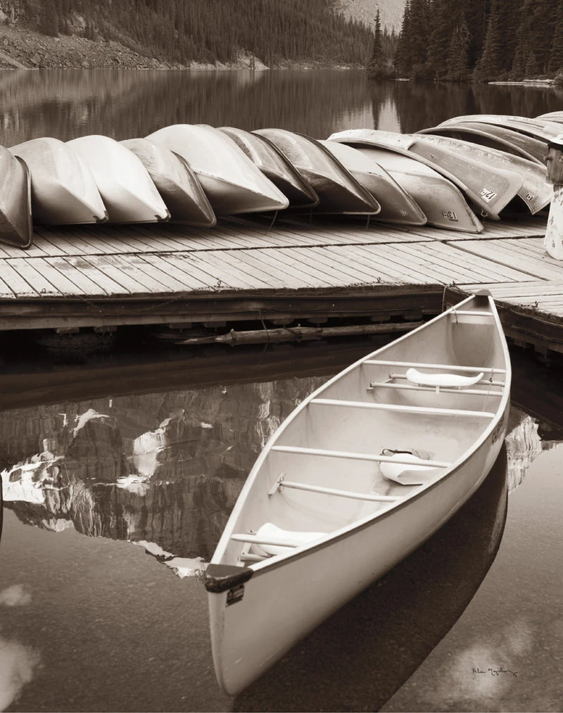 Moraine Lake Canoe Crop by Alan Majchrowicz