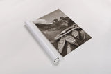 Moraine Lake Three Canoes Crop by Alan Majchrowicz. shown as a rolled paper print. Available as archival giclee rolled canvas, fine art paper, or poster print. SKU 43058h.