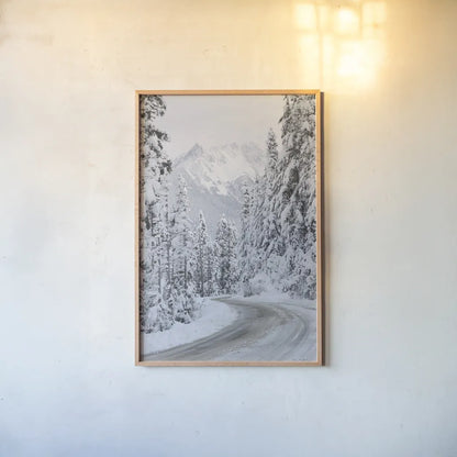Mount Baker Highway II by Alan Majchrowicz. shown as a paper print in a natural frame. Available as a archival giclee rolled canvas, fine art paper, or poster print. SKU 60620h.
