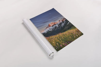Mount Baker Wildflowers by Alan Majchrowicz. shown as a rolled paper print. Available as archival giclee rolled canvas, fine art paper, or poster print. SKU 86350h.