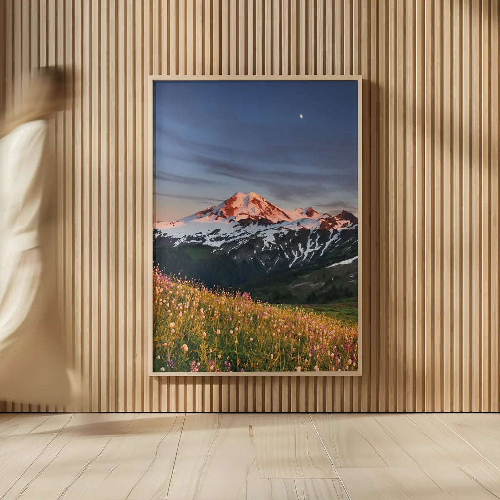 Mount Baker Wildflowers by Alan Majchrowicz. shown as over sized large wall art. Available as an archival giclee rolled canvas, fine art paper, or poster print. SKU 86350h.