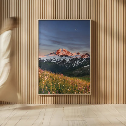 Mount Baker Wildflowers by Alan Majchrowicz. shown as over sized large wall art. Available as an archival giclee rolled canvas, fine art paper, or poster print. SKU 86350h.