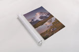 Mount Robson by Alan Majchrowicz. shown as a rolled paper print. Available as archival giclee rolled canvas, fine art paper, or poster print. SKU 28091h.