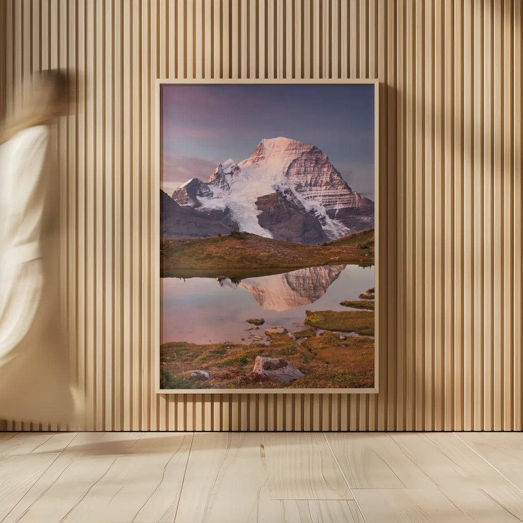 Mount Robson by Alan Majchrowicz. shown as over sized large wall art. Available as an archival giclee rolled canvas, fine art paper, or poster print. SKU 28091h.