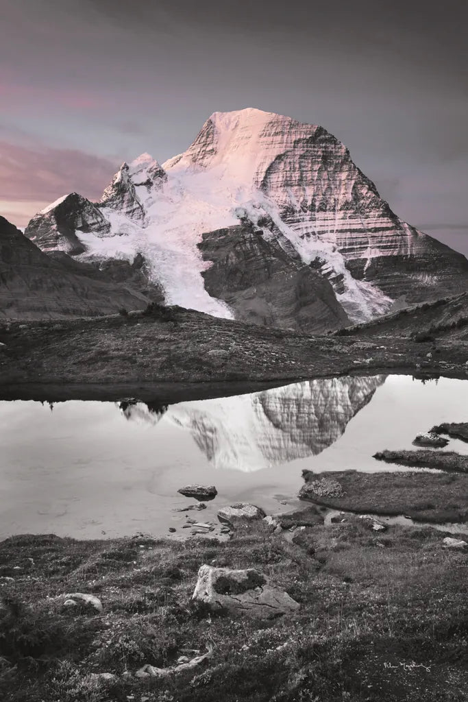 Mount Robson BW with Color by Alan Majchrowicz. SKU 28186h. Archival Giclee Fine art print for wall decor.