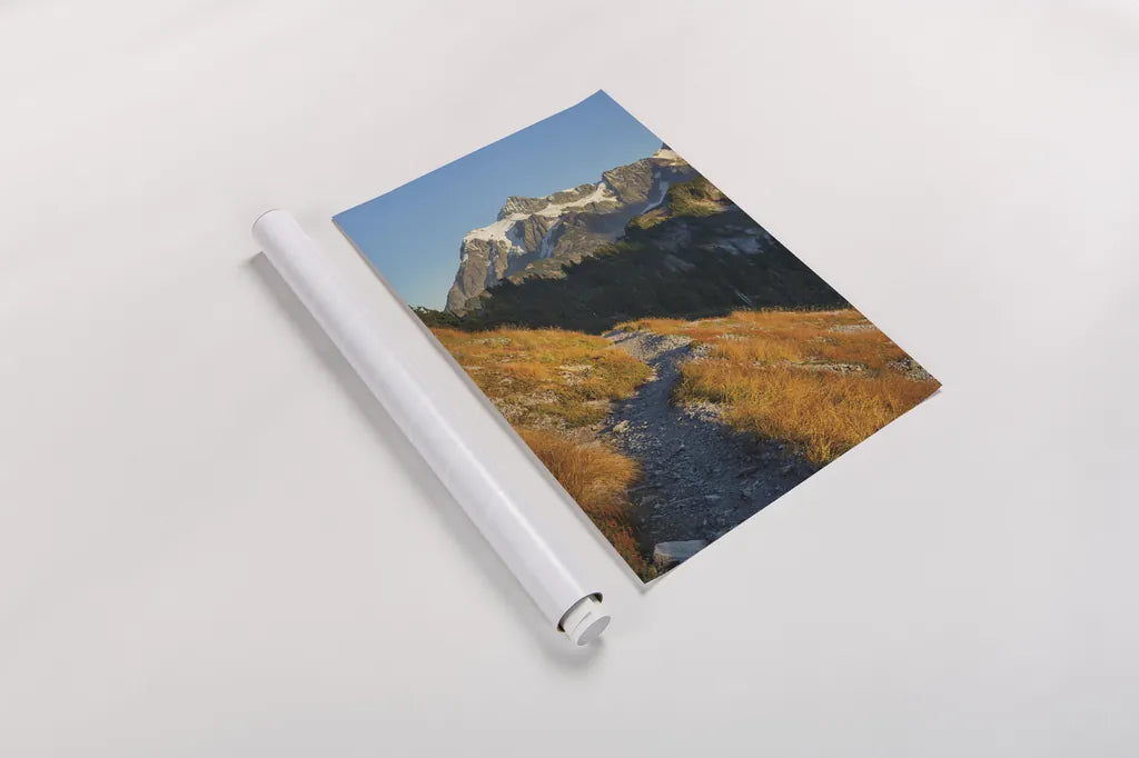 Mount Shuksan North Cascades by Alan Majchrowicz. shown as a rolled paper print. Available as archival giclee rolled canvas, fine art paper, or poster print. SKU 62394h.