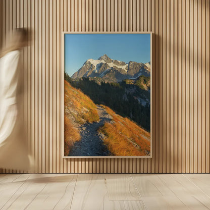 Mount Shuksan North Cascades by Alan Majchrowicz. shown as over sized large wall art. Available as an archival giclee rolled canvas, fine art paper, or poster print. SKU 62394h.