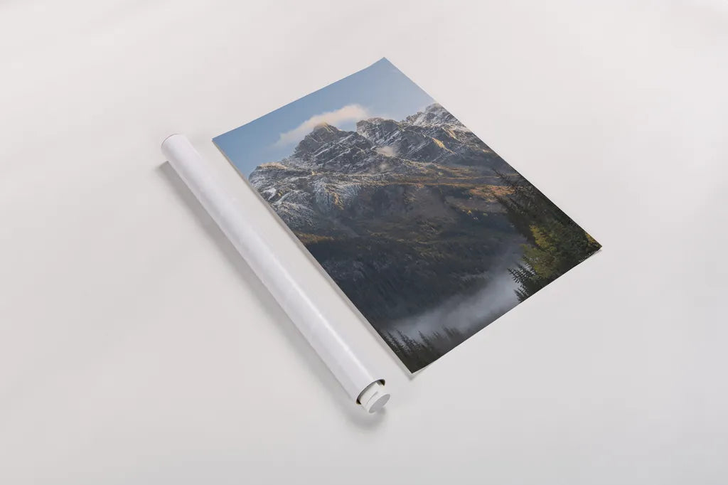 Mount Tupper Selkirk Mountains British Columbia by Alan Majchrowicz. shown as a rolled paper print. Available as archival giclee rolled canvas, fine art paper, or poster print. SKU 90656h.