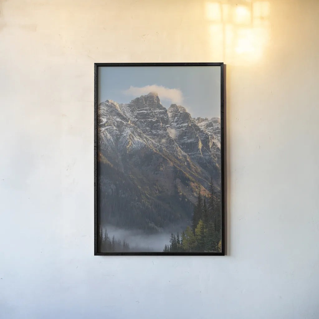 Mount Tupper Selkirk Mountains British Columbia by Alan Majchrowicz. shown as a paper print in a black flame. Available as a archival giclee rolled canvas, fine art paper, or poster print. SKU 90656h.