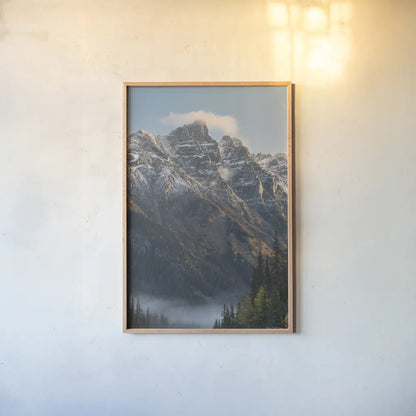 Mount Tupper Selkirk Mountains British Columbia by Alan Majchrowicz. shown as a paper print in a natural frame. Available as a archival giclee rolled canvas, fine art paper, or poster print. SKU 90656h.