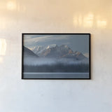 Mount Vaux and Emerald Lake by Alan Majchrowicz. shown as a paper print in a black flame. Available as a archival giclee rolled canvas, fine art paper, or poster print. SKU 90657i.