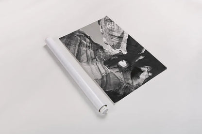 Neon Canyon I BW by Alan Majchrowicz. shown as a rolled paper print. Available as archival giclee rolled canvas, fine art paper, or poster print. SKU 53664h.