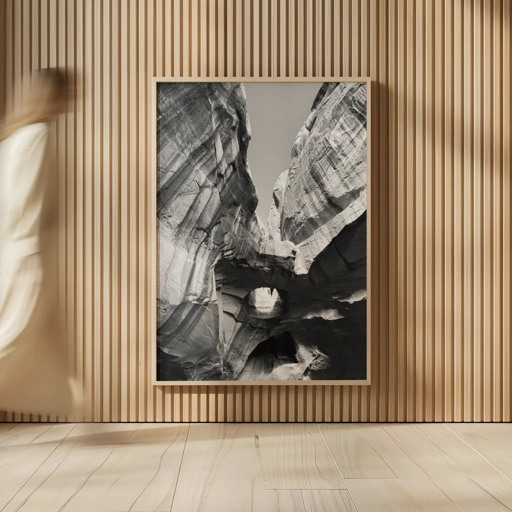 Neon Canyon I BW by Alan Majchrowicz. shown as over sized large wall art. Available as an archival giclee rolled canvas, fine art paper, or poster print. SKU 53664h.