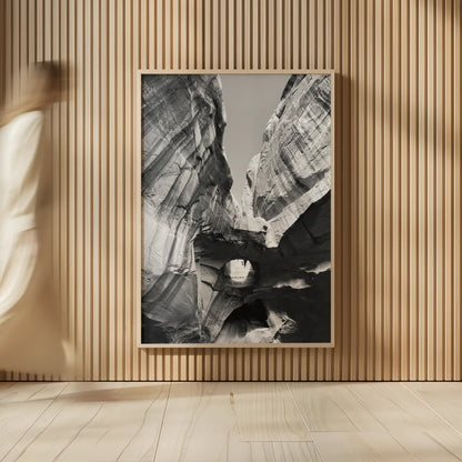 Neon Canyon I BW by Alan Majchrowicz. shown as over sized large wall art. Available as an archival giclee rolled canvas, fine art paper, or poster print. SKU 53664h.