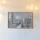 North Cascades in Winter I by Alan Majchrowicz. shown as a paper print in a natural frame. Available as a archival giclee rolled canvas, fine art paper, or poster print. SKU 60621i.