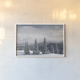 North Cascades in Winter II by Alan Majchrowicz. shown as a paper print in a white frame. Available as a archival giclee rolled canvas, fine art paper, or poster print. SKU 60622i.