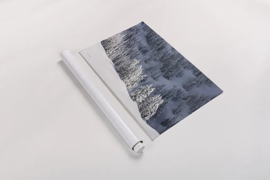 North Cascades in Winter III by Alan Majchrowicz. shown as a rolled paper print. Available as archival giclee rolled canvas, fine art paper, or poster print. SKU 60623i.