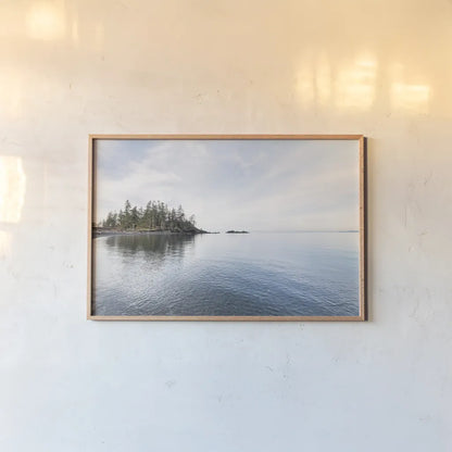 Northwest Islands by Alan Majchrowicz. shown as a paper print in a natural frame. Available as a archival giclee rolled canvas, fine art paper, or poster print. SKU 77233i.