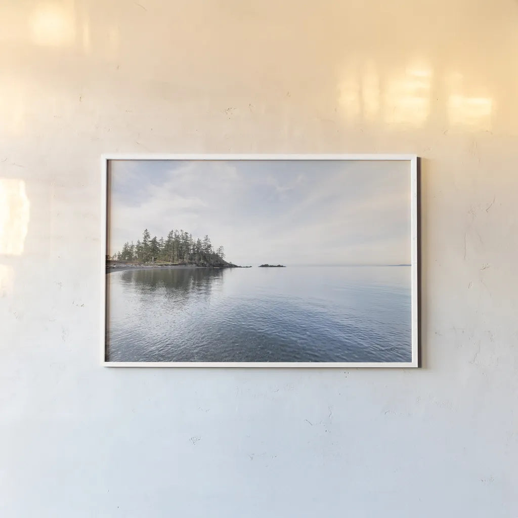Northwest Islands by Alan Majchrowicz. shown as a paper print in a white frame. Available as a archival giclee rolled canvas, fine art paper, or poster print. SKU 77233i.