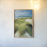 Oregon Dunes Grass by Alan Majchrowicz. shown as a paper print in a natural frame. Available as a archival giclee rolled canvas, fine art paper, or poster print. SKU 53745h.