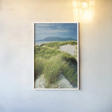 Oregon Dunes Grass by Alan Majchrowicz. shown as a paper print in a white frame. Available as a archival giclee rolled canvas, fine art paper, or poster print. SKU 53745h.