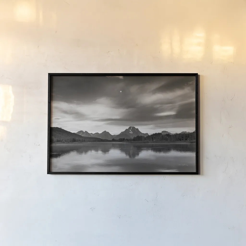 Oxbow Bend by Alan Majchrowicz. shown as a paper print in a black flame. Available as a archival giclee rolled canvas, fine art paper, or poster print. SKU 64547i.