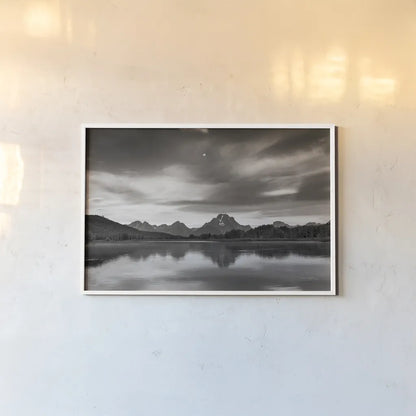 Oxbow Bend by Alan Majchrowicz. shown as a paper print in a white frame. Available as a archival giclee rolled canvas, fine art paper, or poster print. SKU 64547i.