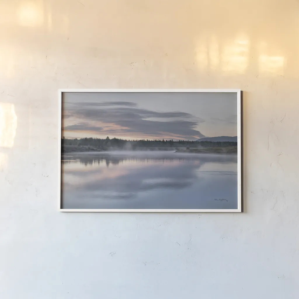 Oxbow Bend Grand Teton National Park by Alan Majchrowicz. shown as a paper print in a white frame. Available as a archival giclee rolled canvas, fine art paper, or poster print. SKU 71678i.
