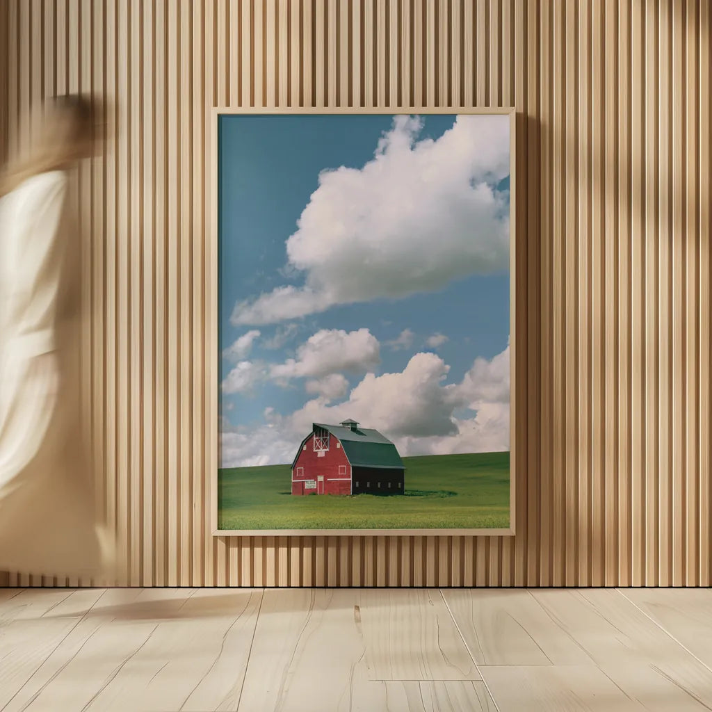 Palouse Region Red Barn II by Alan Majchrowicz. shown as over sized large wall art. Available as an archival giclee rolled canvas, fine art paper, or poster print. SKU 67698h.