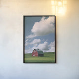 Palouse Region Red Barn II by Alan Majchrowicz. shown as a paper print in a black flame. Available as a archival giclee rolled canvas, fine art paper, or poster print. SKU 67698h.