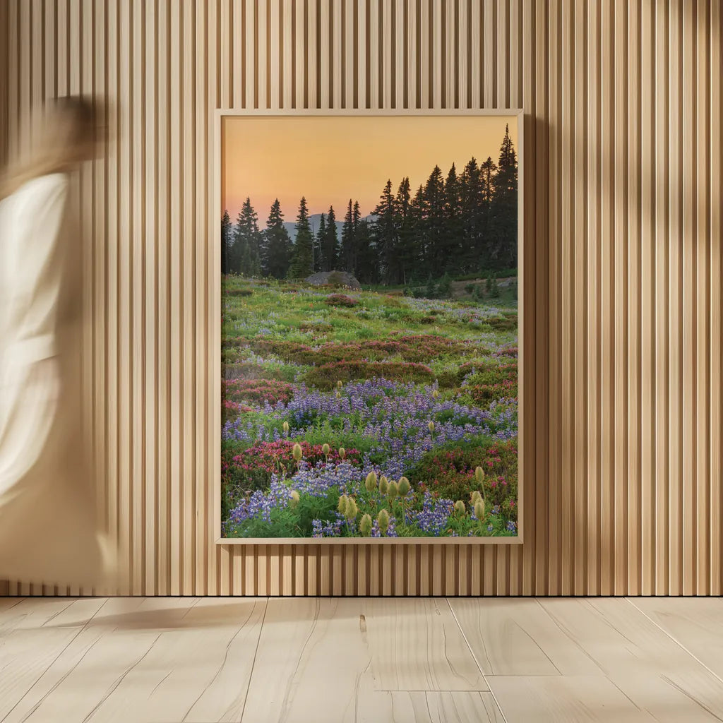 Paradise Wildflower Meadows III by Alan Majchrowicz. shown as over sized large wall art. Available as an archival giclee rolled canvas, fine art paper, or poster print. SKU 81532h.