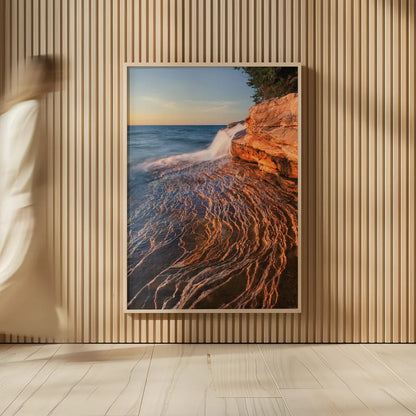 Pictured Rocks Michigan I by Alan Majchrowicz. shown as over sized large wall art. Available as an archival giclee rolled canvas, fine art paper, or poster print. SKU 50392h.