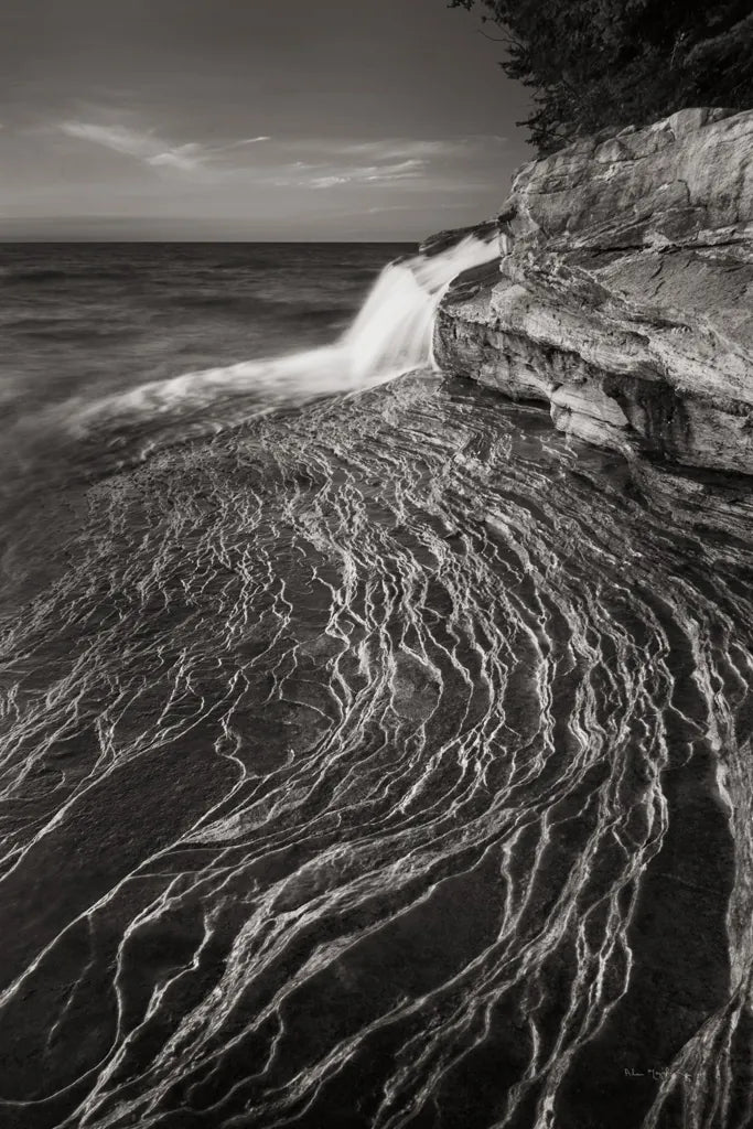 Pictured Rocks Michigan I BW by Alan Majchrowicz. SKU 50393h. Archival Giclee Fine art print for wall decor.