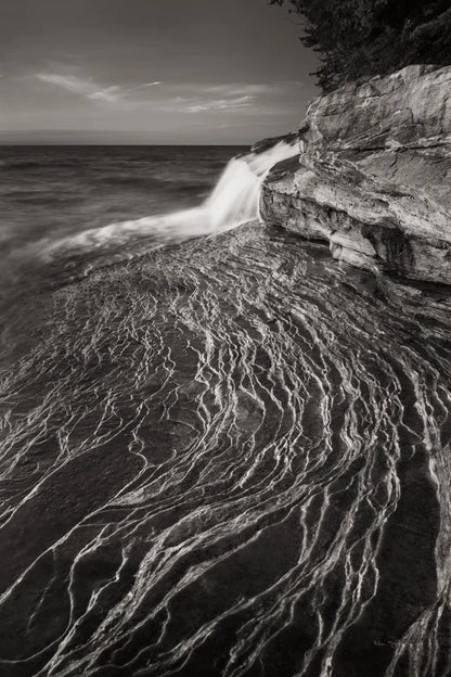 Pictured Rocks Michigan I BW by Alan Majchrowicz. SKU 50393h. Archival Giclee Fine art print for wall decor.
