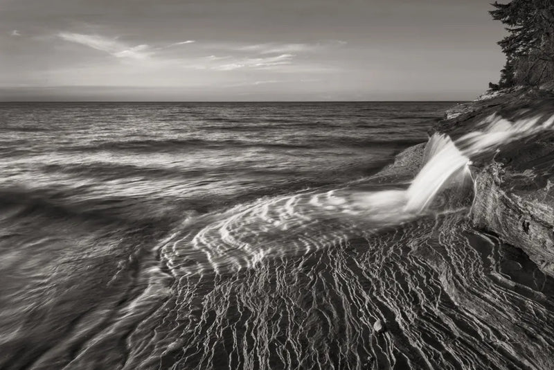 Pictured Rocks Michigan II BW by Alan Majchrowicz. SKU 50394i. Archival Giclee Fine art print for wall decor.