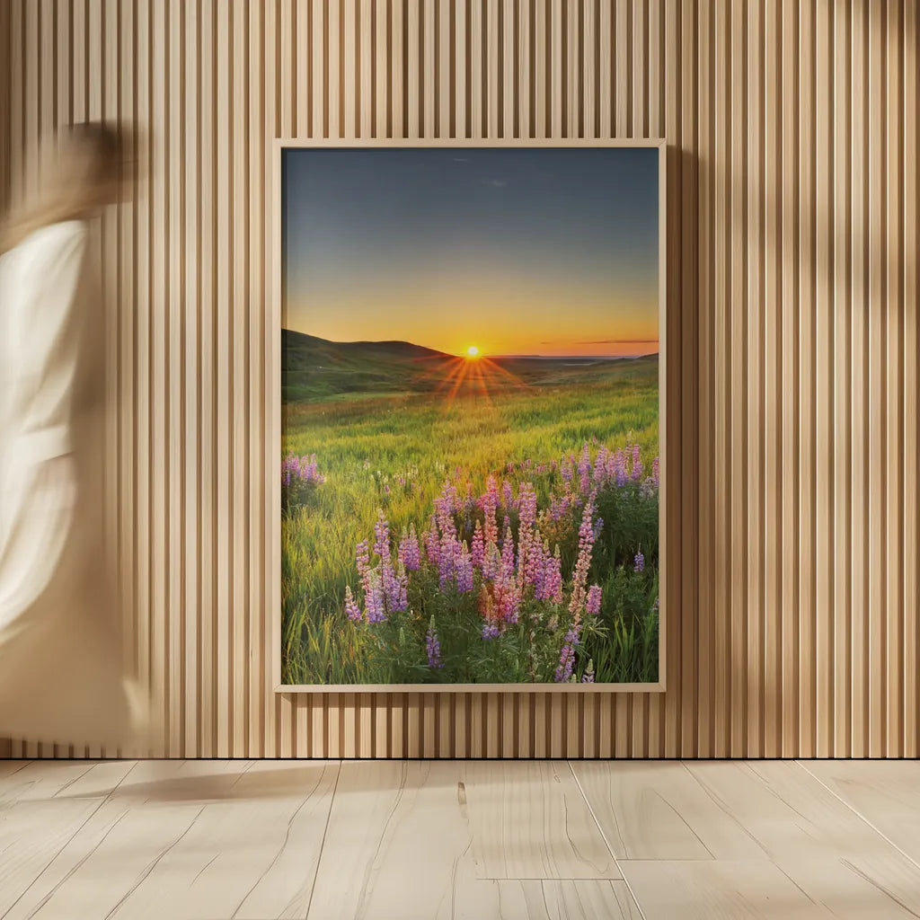 Prairie Sunrise by Alan Majchrowicz. shown as over sized large wall art. Available as an archival giclee rolled canvas, fine art paper, or poster print. SKU 53743h.