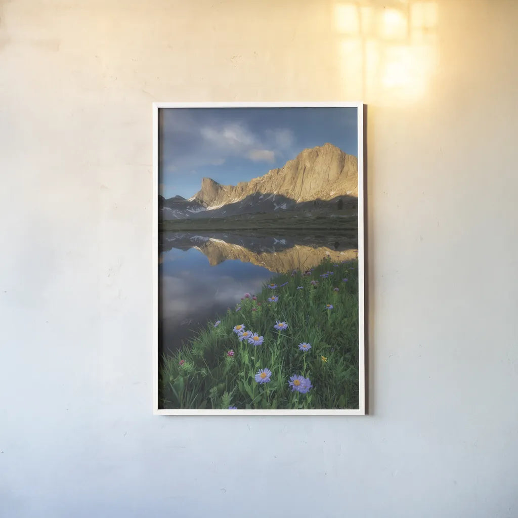 Pronghorn and Dragon Head Peaks by Alan Majchrowicz. shown as a paper print in a white frame. Available as a archival giclee rolled canvas, fine art paper, or poster print. SKU 81533h.