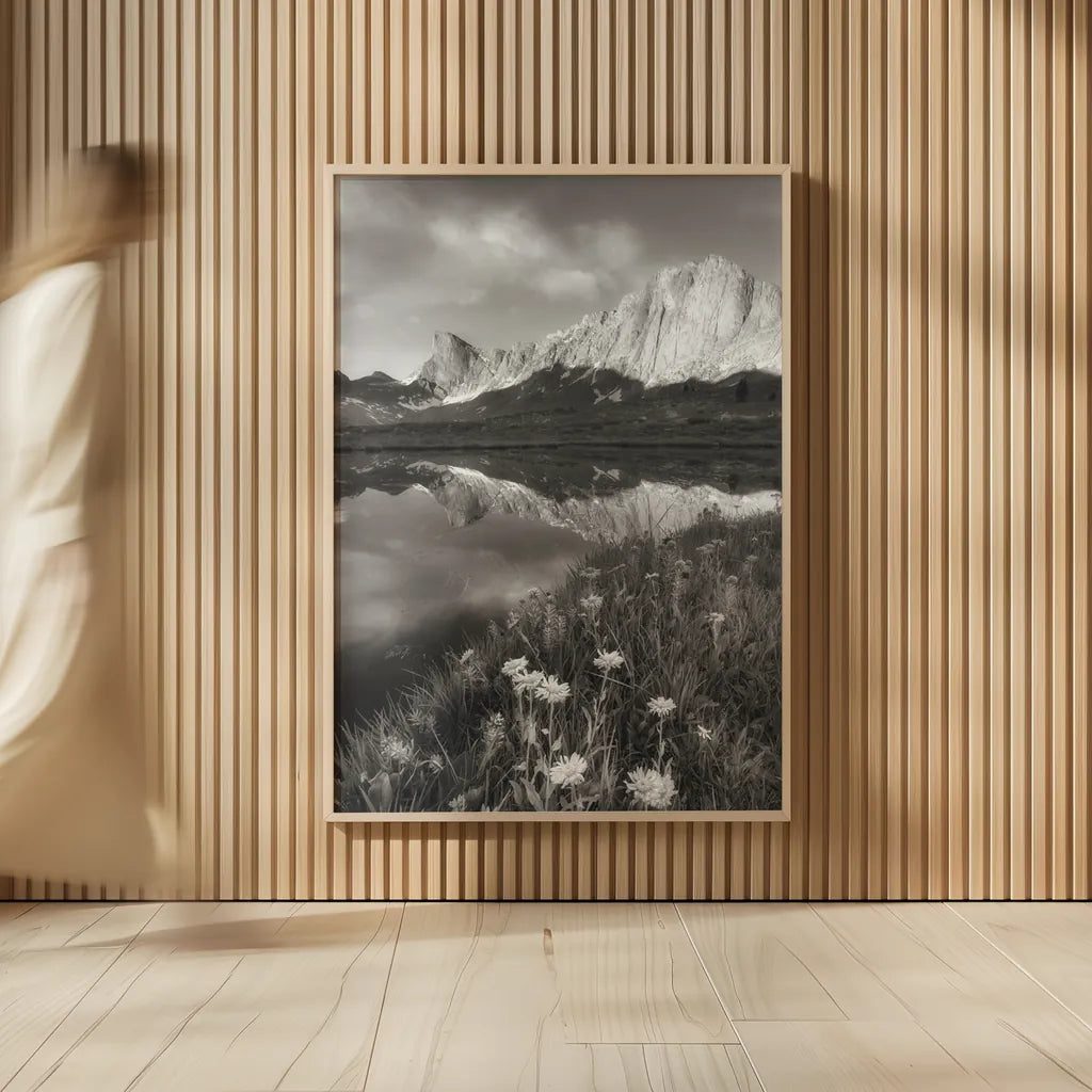 Pronghorn and Dragon Head Peaks BW by Alan Majchrowicz. shown as over sized large wall art. Available as an archival giclee rolled canvas, fine art paper, or poster print. SKU 81534h.