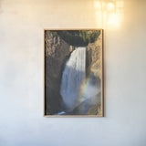 Rainbow Lower Falls by Alan Majchrowicz. shown as a paper print in a natural frame. Available as a archival giclee rolled canvas, fine art paper, or poster print. SKU 80840h.