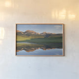 Rocky Mountains Montana by Alan Majchrowicz. shown as a paper print in a natural frame. Available as a archival giclee rolled canvas, fine art paper, or poster print. SKU 28086i.