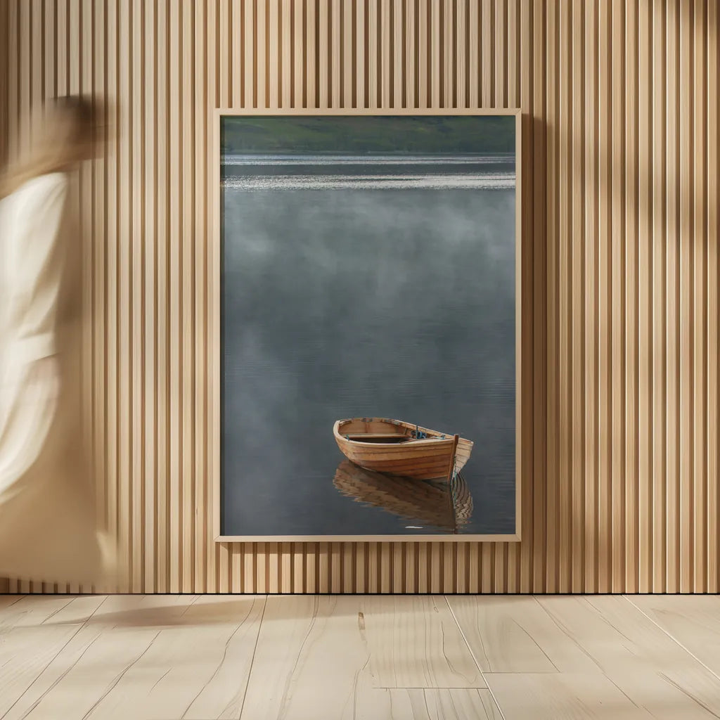 Rowboat in Ross by Alan Majchrowicz. shown as over sized large wall art. Available as an archival giclee rolled canvas, fine art paper, or poster print. SKU 53742h.