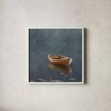 Rowboat in Ross Crop by Alan Majchrowicz. Shown in a crisp white glass frame for a clean and minimalist style. Available as an archival giclee rolled canvas, fine art paper, or poster print. SKU 53742a.