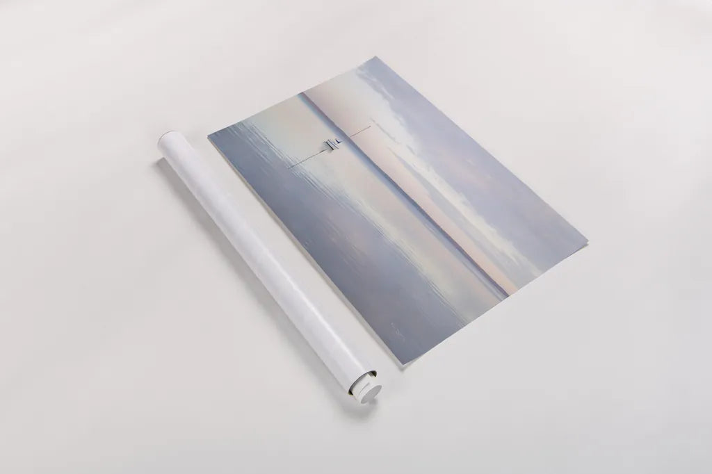 Sailboat in Bellingham Bay I by Alan Majchrowicz. shown as a rolled paper print. Available as archival giclee rolled canvas, fine art paper, or poster print. SKU 61439i.