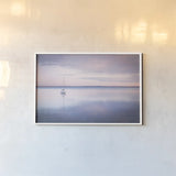 Sailboat in Bellingham Bay I Vignette by Alan Majchrowicz. shown as a paper print in a white frame. Available as a archival giclee rolled canvas, fine art paper, or poster print. SKU 68923i.