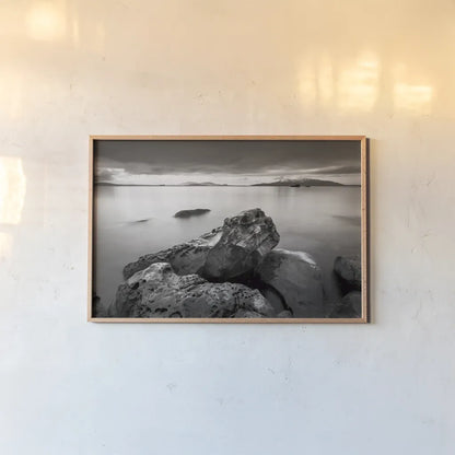 Samish Bay by Alan Majchrowicz. shown as a paper print in a natural frame. Available as a archival giclee rolled canvas, fine art paper, or poster print. SKU 64549i.