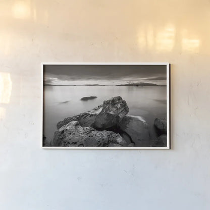Samish Bay by Alan Majchrowicz. shown as a paper print in a white frame. Available as a archival giclee rolled canvas, fine art paper, or poster print. SKU 64549i.