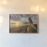 Samish Bay Sunset I by Alan Majchrowicz. shown as a paper print in a natural frame. Available as a archival giclee rolled canvas, fine art paper, or poster print. SKU 33806i.