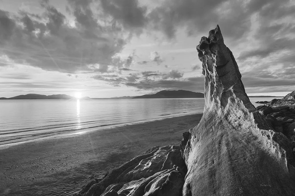 Samish Bay Sunset I BW by Alan Majchrowicz. SKU 33851i. Archival Giclee Fine art print for wall decor.