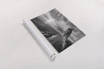 Samish Bay Sunset I BW by Alan Majchrowicz. shown as a rolled paper print. Available as archival giclee rolled canvas, fine art paper, or poster print. SKU 33851i.